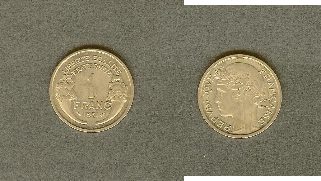 1 franc Morlon 1931 Paris SPL